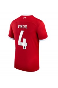 Liverpool Virgil van Dijk #4 Fotballdrakt Hjemme Klær 2023-24 Korte ermer